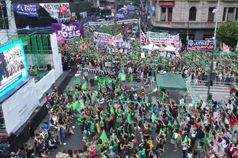 La "marea verde" festejó en las calles la media sanción de la legalización del aborto