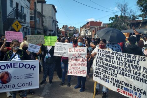 Movilización por la reducción de mercadería en comedores porteños: "No podemos más"