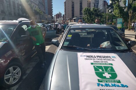 Caravana de trabajadores Municipales al Obelisco en rechazo a la precarización laboral