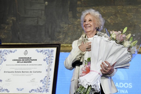 La Cámara de Diputados reconoció a Estela de Carlotto por su defensa de los derechos humanos