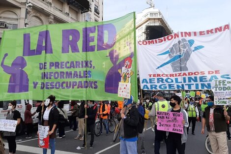 Trabajadores de reparto se concentraron en el Obelisco en reclamo de mejores condiciones laborales