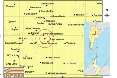 Un terremoto de 4,4 grados sacudió a Córdoba