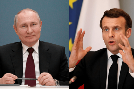 Emmanuel Macron le exigió a Putin que "cese las operaciones militares"