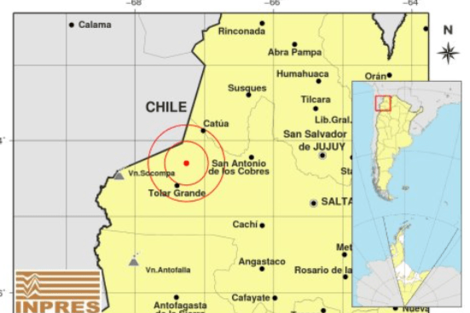 Se registró un sismo de magnitud 5.1 en la provincia de Salta