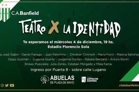 Banfield firmará un convenio con Abuelas de Plaza de Mayo para buscar bebés nacidos en El Pozo