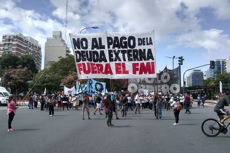 Protesta del Polo Obrero en Av. 9 de julio