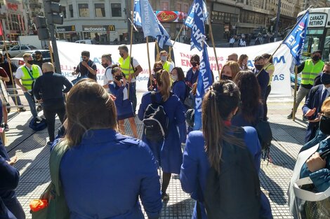 Movilización de trabajadores de Latam al ministerio de Transporte