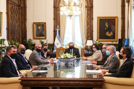 El presidente Alberto Fernández recibió a la Mesa de Enlace