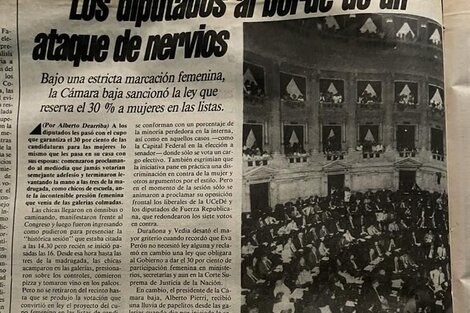 Se cumplen 30 años de la Ley de cupo femenino en el Congreso