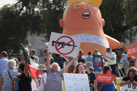 El "Baby Trump", icono de las manifestaciones contra el mandatario. 