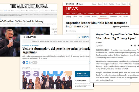 Los diarios extranjeros reflejaron con amplias coberturas los resultados de las elecciones primarias. 
