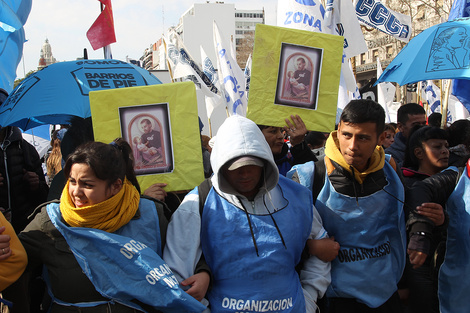 Los movimientos sociales marcharon a San Cayetano el 7 de agosto último.