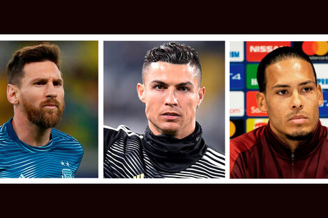 Messi, Crisitano y Van Dick.