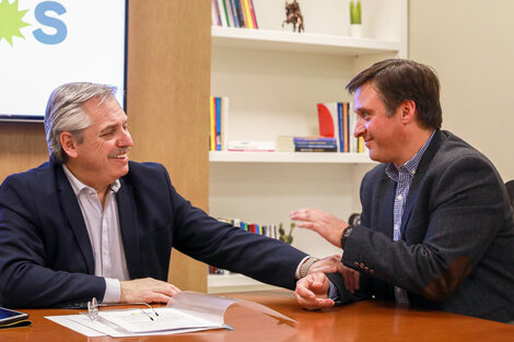 Alberto Fernández con el candidato a intendente de Bariloche, Daniel Natapoff.