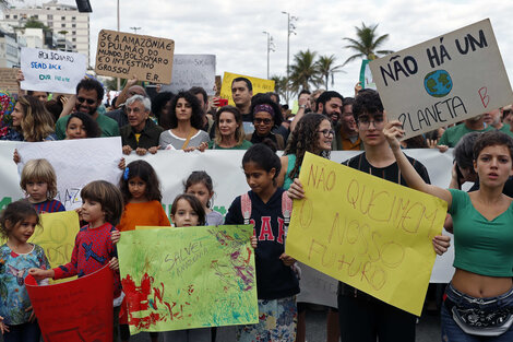 En Río de Janeiro manifestaron en contra de Bolsonaro por los incendios en la Amazonia. 