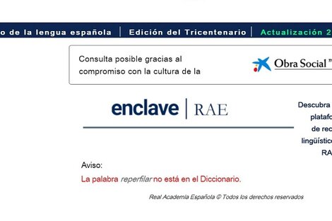 La web de la RAE no deja dudas sobre la inexistencia de la palabra usada por Lacunza. 