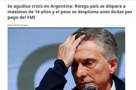 “Se agudiza la crisis”, "La crisis asfixia al Gobierno”, “Dolor de cabeza”, “Extender plazo para calmar los mercados”, fueron algunos de los titulares.