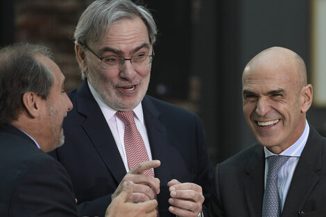Nicolás Caputo, Gustavo Lopetegui y Gustavo Arribas, en el brindis de honor a Jair Bolsonaro.