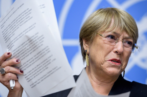 Bachelet, alta comisionada de la ONU para los Derechos Humanos.  