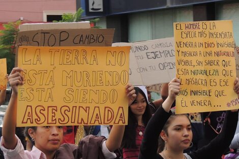 Una de las movilizaciones en el centro salteño