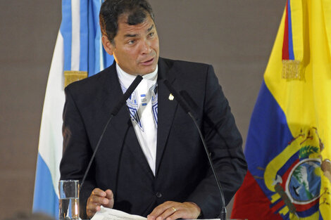 Rafael Correa, en una visita como jefe de Estado. 