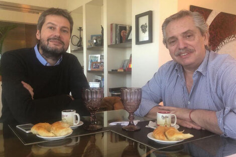 Matías Lammens con Alberto Fernández.