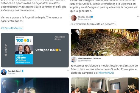 Elecciones 2019: los últimos tuits de los candidatos antes de la veda  