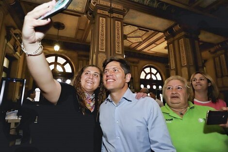 Kicillof en la gobernación bonaerense, donde se reunió con Vidal. 