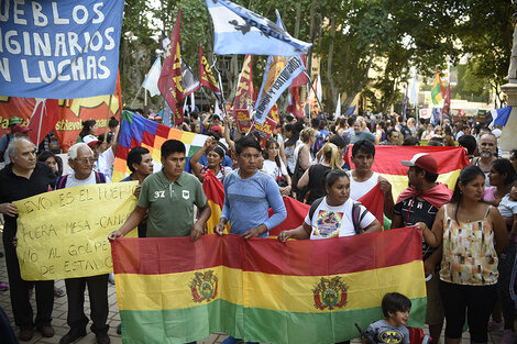 Los manifestantes se convocaron alrededor de la plaza San Martín.