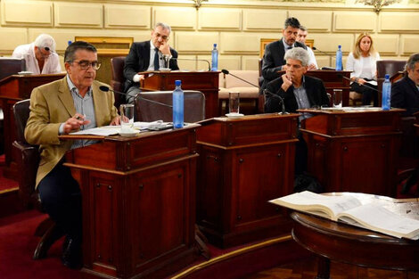 Los senadores Traferri, Baucero y Calvo.