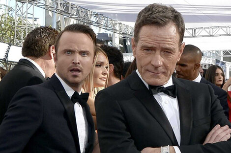 Aaron Paul y Bryan Cranston fuera de sus célebres personajes.