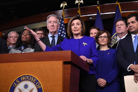 Nancy Pelosi, presidenta de la bancada demócrata en la Cámara de Representantes. 