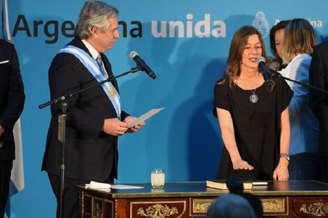 Frederic, al momento de jurar ante el presidente Fernández. 