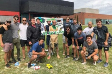 Vidal en el festejo que derivó en la sanción. 