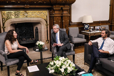 Cristina Caamaño, Alberto Fernández y Santiago Cafiero.