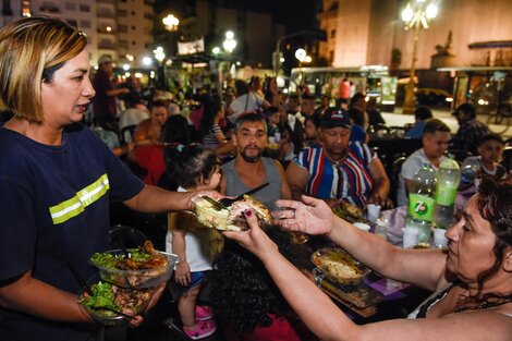 Cómo fue el festejo de Navidad frente al Congreso