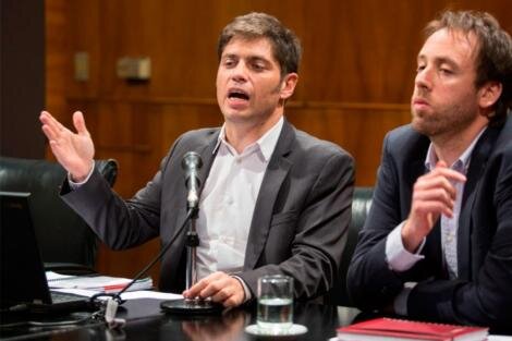 Axel Kicillof, gobernador, junto a Pablo López, ministro de Hacienda