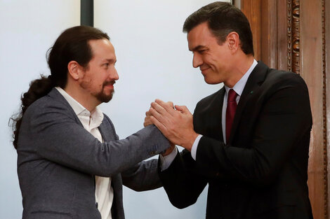 Pablo Iglesias, de Unidas Podemos y Pedro Sánchez, líder del PSOE. 