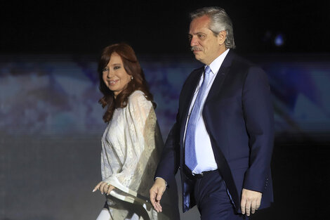 La vicepresidenta Cristina Fernández y el presidente Alberto Fernández.