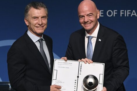 Infantino designó a Macri y ninguneó a la AFA y al fútbol argentino.