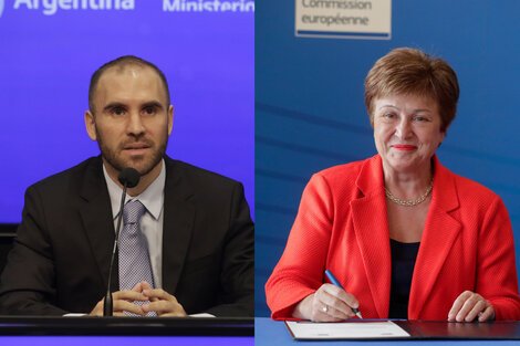 Matín Guzmán, ministro de Economía, y Kristalina Georgieva, directora del FMI. Se verán esta semana en Roma