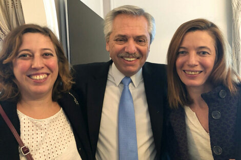 Silvina y María Laura Stirnemann se reunieron con el Presidente en París. 