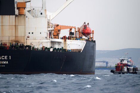 El buque iraní Grace 1, detenido por Gran Bretaña en Gibraltar.