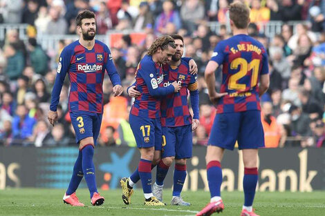 Messi-Griezmann, la conexión para el primero de Barcelona.