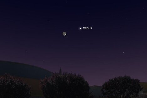 Así se la conjunción de la Luna y Venus a partir de esta noche. 