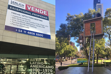 Las dos obras de Leandro Erlich, en la fachada y la explanada del Malba.