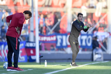 Soso, durante el 3-1 de Defensa a San Lorenzo que terminó con la renuncia de Pizzi. (Fuente: Télam)