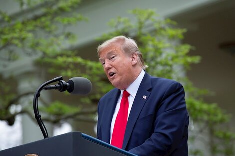 Trump, durante el anuncio de hoy en la Casa Blanca. 