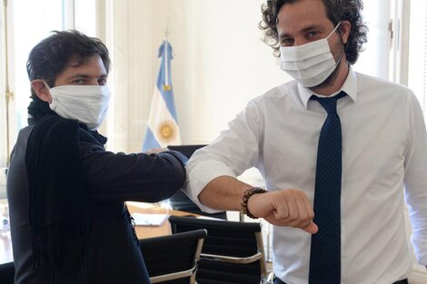 Axel Kicillof y Santiago Cafiero se reunieron en la Casa Rosada.