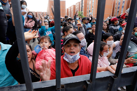 Protesta en el municipio de Soacha, Bogotá.